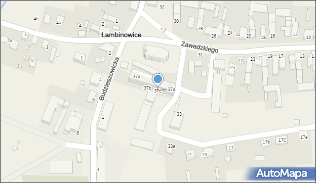 Łambinowice, Zawadzkiego-Zośki Tadeusza, 37c, mapa Łambinowice