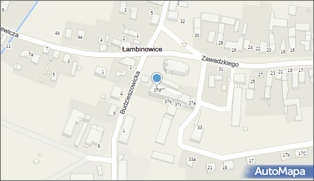 Łambinowice, Zawadzkiego-Zośki Tadeusza, 37d, mapa Łambinowice