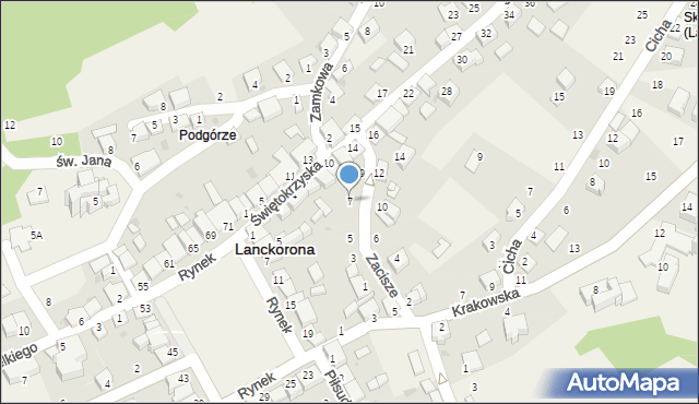 Lanckorona, Zacisze, 7, mapa Lanckorona