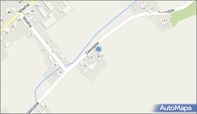 Łany, Zawodzie, 9, mapa Łany