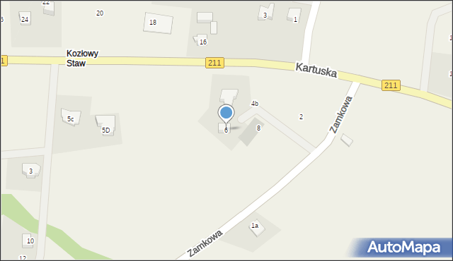 Łapalice, Zamkowa, 6, mapa Łapalice