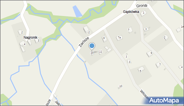 Las, Zacisze, 13, mapa Las