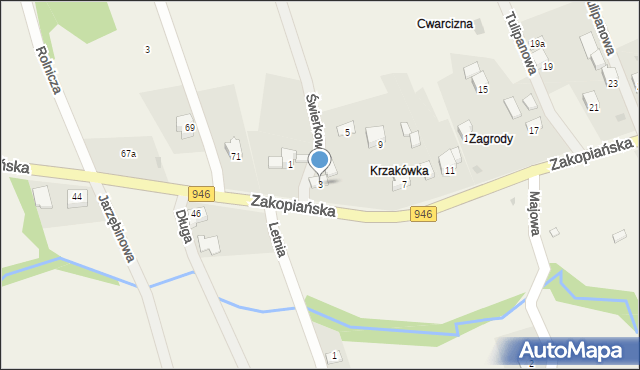 Las, Zakopiańska, 3, mapa Las