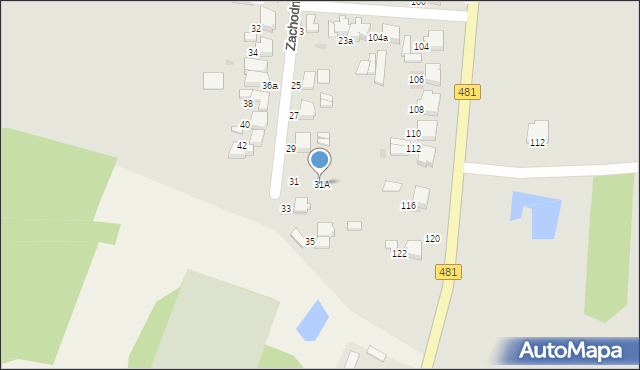 Łask, Zachodnia, 31A, mapa Łask