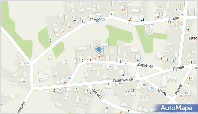 Lasocin, Zapiecek, 6, mapa Lasocin