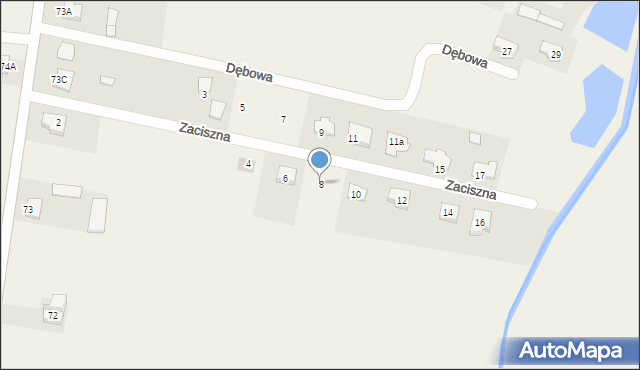 Ławy, Zaciszna, 8, mapa Ławy