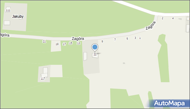 Łążek Ordynacki, Zagóra, 11, mapa Łążek Ordynacki