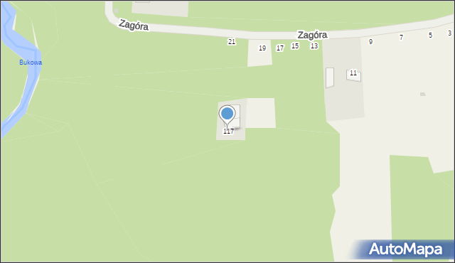 Łążek Ordynacki, Zagóra, 117, mapa Łążek Ordynacki