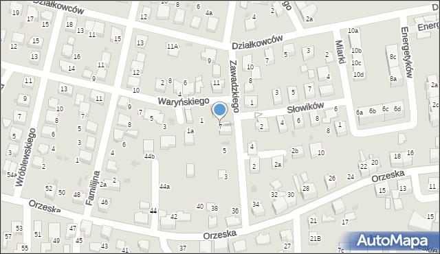 Łaziska Górne, Zawadzkiego-Zośki Tadeusza, 7, mapa Łaziska Górne