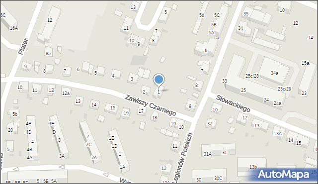 Lębork, Zawiszy Czarnego, 1, mapa Lębork