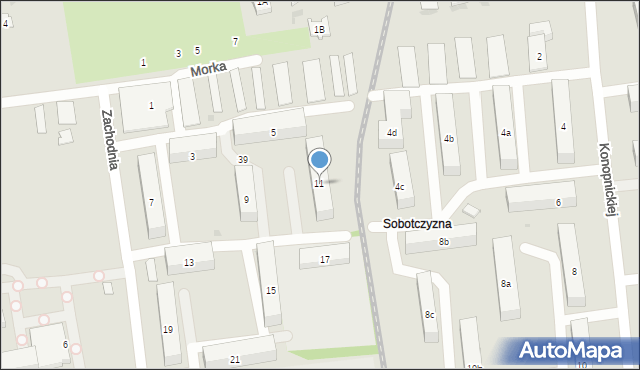 Łęczyca, Zachodnia, 11, mapa Łęczyca