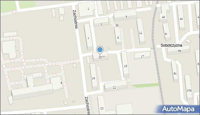 Łęczyca, Zachodnia, 13, mapa Łęczyca