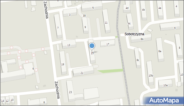 Łęczyca, Zachodnia, 15, mapa Łęczyca