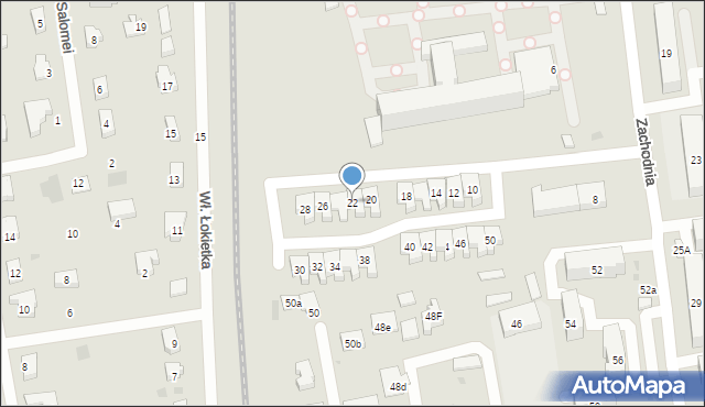 Łęczyca, Zachodnia, 22, mapa Łęczyca