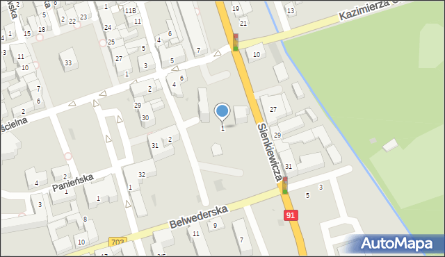 Łęczyca, Zamkowa, 1, mapa Łęczyca