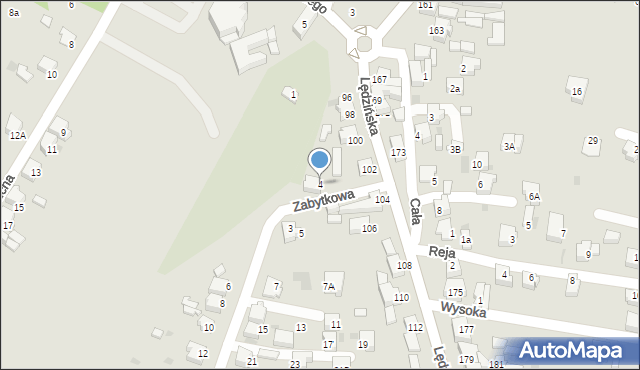 Lędziny, Zabytkowa, 4, mapa Lędziny