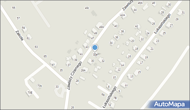 Lędziny, Zawiszy Czarnego, 32a, mapa Lędziny