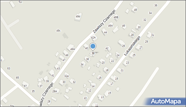 Lędziny, Zawiszy Czarnego, 38, mapa Lędziny