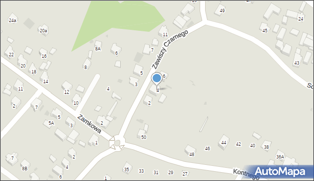Lędziny, Zawiszy Czarnego, 4, mapa Lędziny