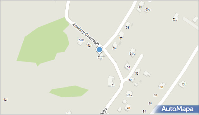 Lędziny, Zawiszy Czarnego, 51d, mapa Lędziny