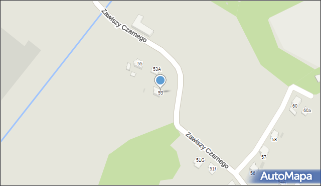 Lędziny, Zawiszy Czarnego, 53, mapa Lędziny