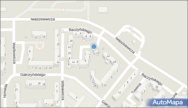 Legnica, Zapolskiej Gabrieli, 1, mapa Legnicy