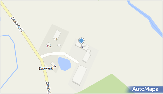 Łęguty, Zaskwierki, 14, mapa Łęguty