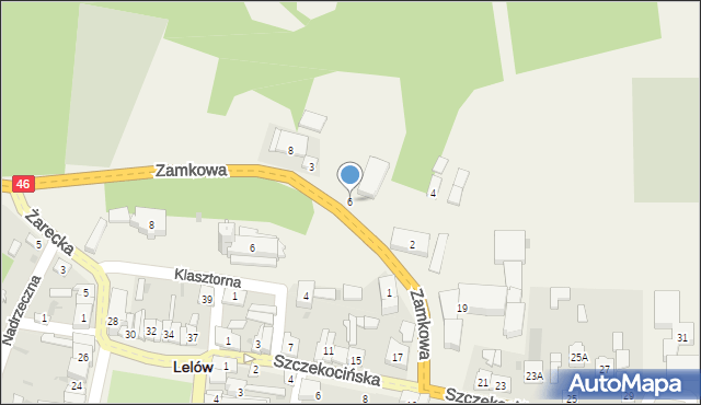 Lelów, Zamkowa, 6, mapa Lelów