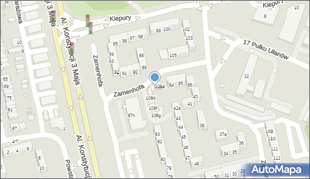 Leszno, Zamenhofa Ludwika, dr., 108b, mapa Leszno