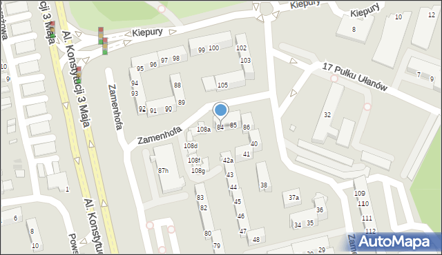 Leszno, Zamenhofa Ludwika, dr., 84, mapa Leszno