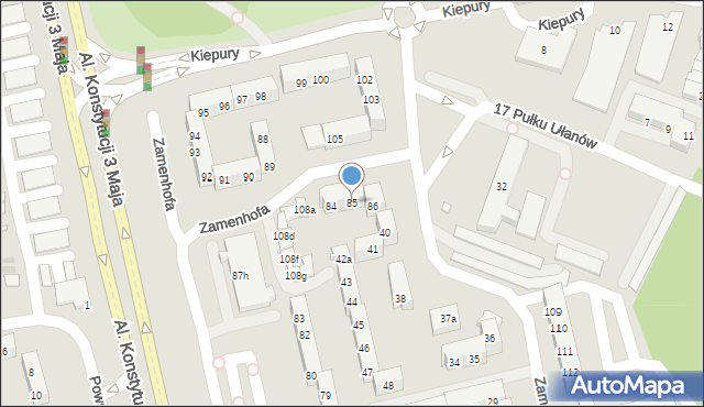 Leszno, Zamenhofa Ludwika, dr., 85, mapa Leszno