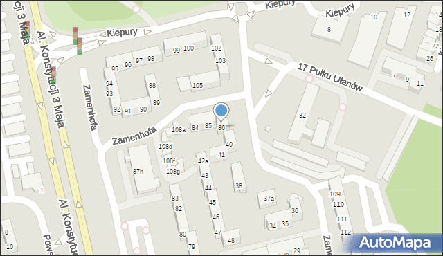 Leszno, Zamenhofa Ludwika, dr., 86, mapa Leszno