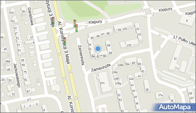 Leszno, Zamenhofa Ludwika, dr., 91, mapa Leszno