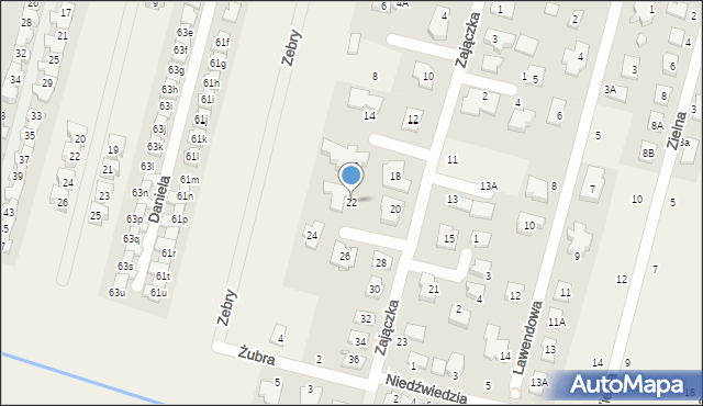 Lesznowola, Zajączka, 22, mapa Lesznowola