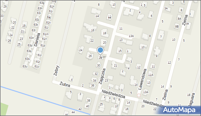 Lesznowola, Zajączka, 28, mapa Lesznowola