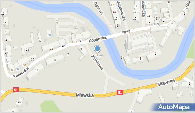 Lidzbark Warmiński, Zamkowa, 1, mapa Lidzbark Warmiński