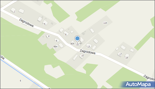 Lipiny, Zagrodowa, 11, mapa Lipiny