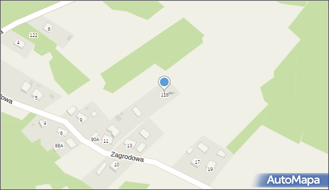 Lipiny, Zagrodowa, 11b, mapa Lipiny