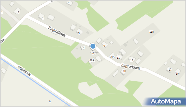 Lipiny, Zagrodowa, 6, mapa Lipiny