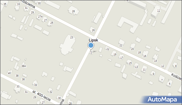Lipsk, Zakościelna, 1, mapa Lipsk