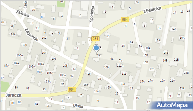 Lisia Góra, Zagumnie, 107A, mapa Lisia Góra