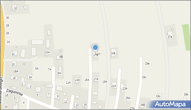Lisia Góra, Zagumnie, 17B, mapa Lisia Góra