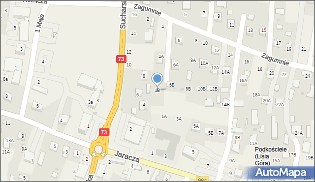 Lisia Góra, Zagumnie, 4B, mapa Lisia Góra