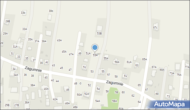 Lisia Góra, Zagumnie, 53A, mapa Lisia Góra