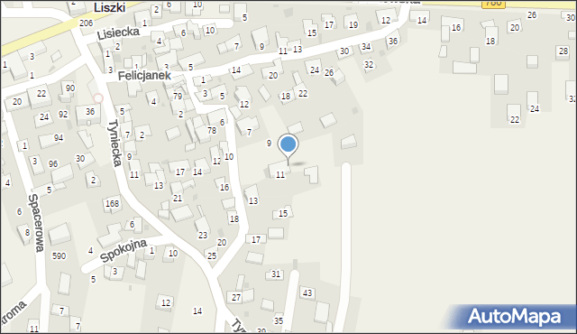 Liszki, Zawiła, 11a, mapa Liszki