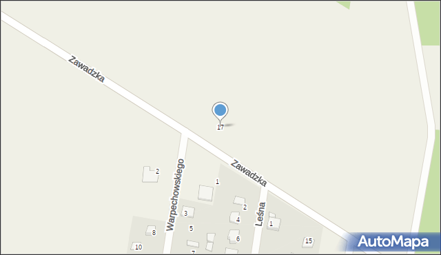 Liw, Zawadzka, 17, mapa Liw