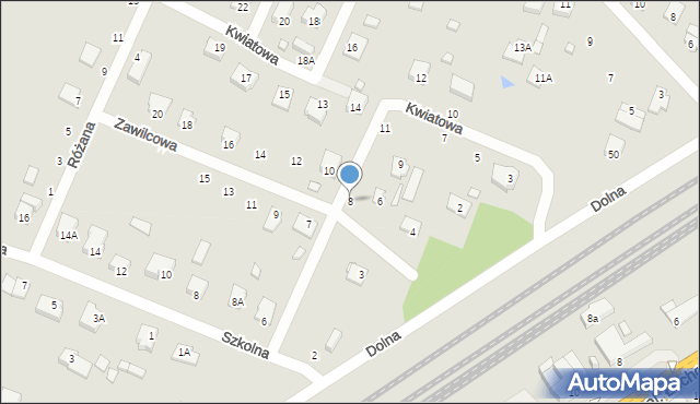 Łochów, Zawilcowa, 8, mapa Łochów