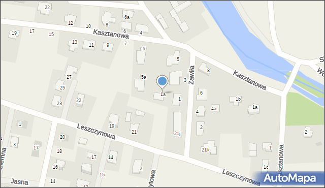 Łochowo, Zawiła, 1a, mapa Łochowo