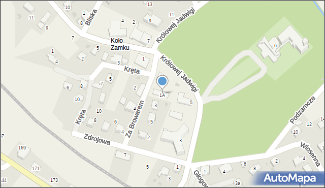 Łodygowice, Za Browarem, 1A, mapa Łodygowice