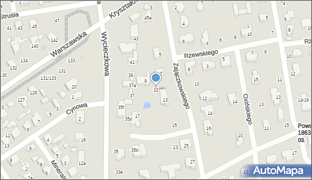 Łódź, Zajączkowskiego Józefa, 11, mapa Łodzi